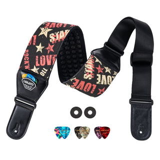 Buy love-stars LEKATO Guitar Bass Strap 3" Wide Padded w/ 3D Sponge Filling Adjustable 45" to 55"