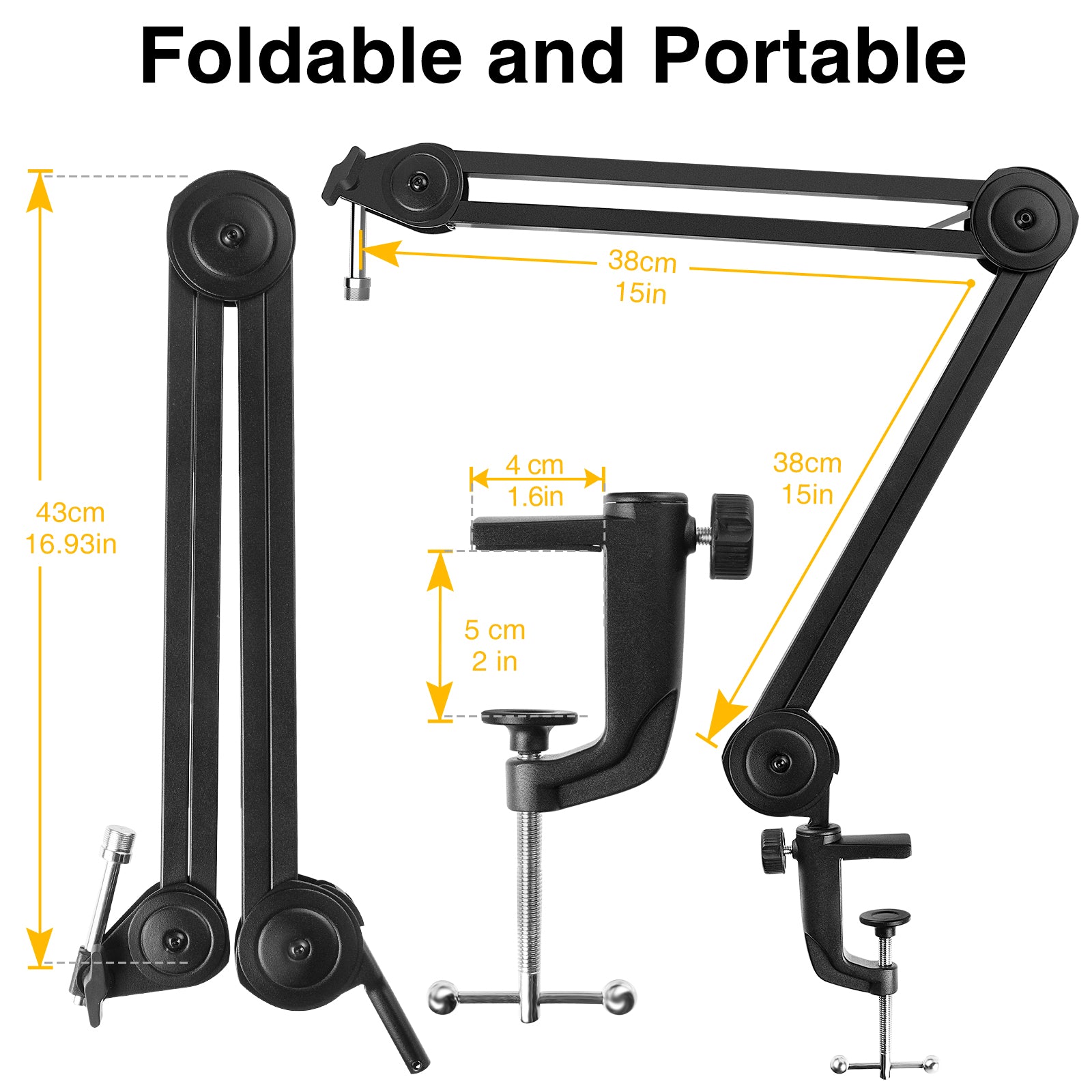 JAMELO Microphone Stand Heavy Duty Suspension Scissor Mic Boom Arm For Desktop Table - LEKATO-Best Music Gears And Pro Audio