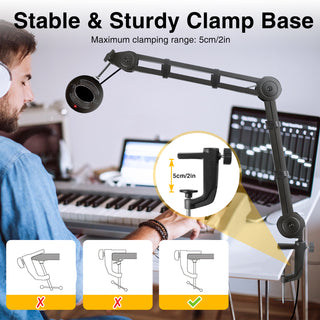 JAMELO Microphone Stand Heavy Duty Suspension Scissor Mic Boom Arm For Desktop Table - LEKATO-Best Music Gears And Pro Audio