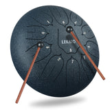 LEKATO 10" Steel Tongue Drum 11 Notes D Major Beginner Meditation Yoga