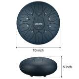 LEKATO 10" Steel Tongue Drum 11 Notes D Major Beginner Meditation Yoga