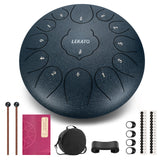 LEKATO 12" Steel Tongue Drum 13 Tones C Key Beginner Meditation Drum