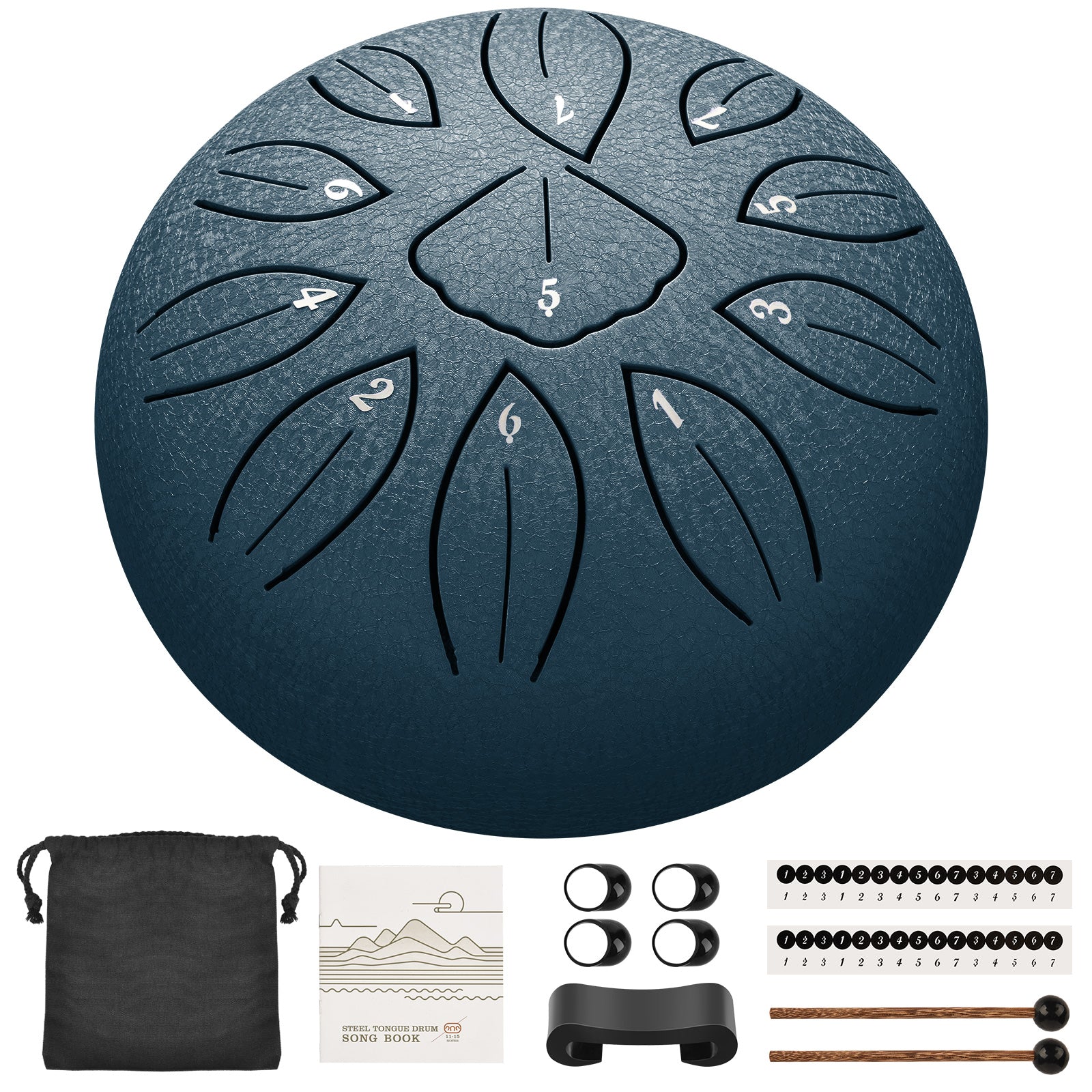 LEKATO 6" Tongue Drum 11 Notes C Key Percussion Zen Meditation Yoga Gift