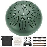 LEKATO 6" Tongue Drum 11 Notes C Key Percussion Zen Meditation Yoga Gift