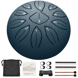 Buy navy-blue LEKATO Steel Tongue Drum 6 Inch 11 Notes C Key Beginner Zen Drum Meditation Yoga