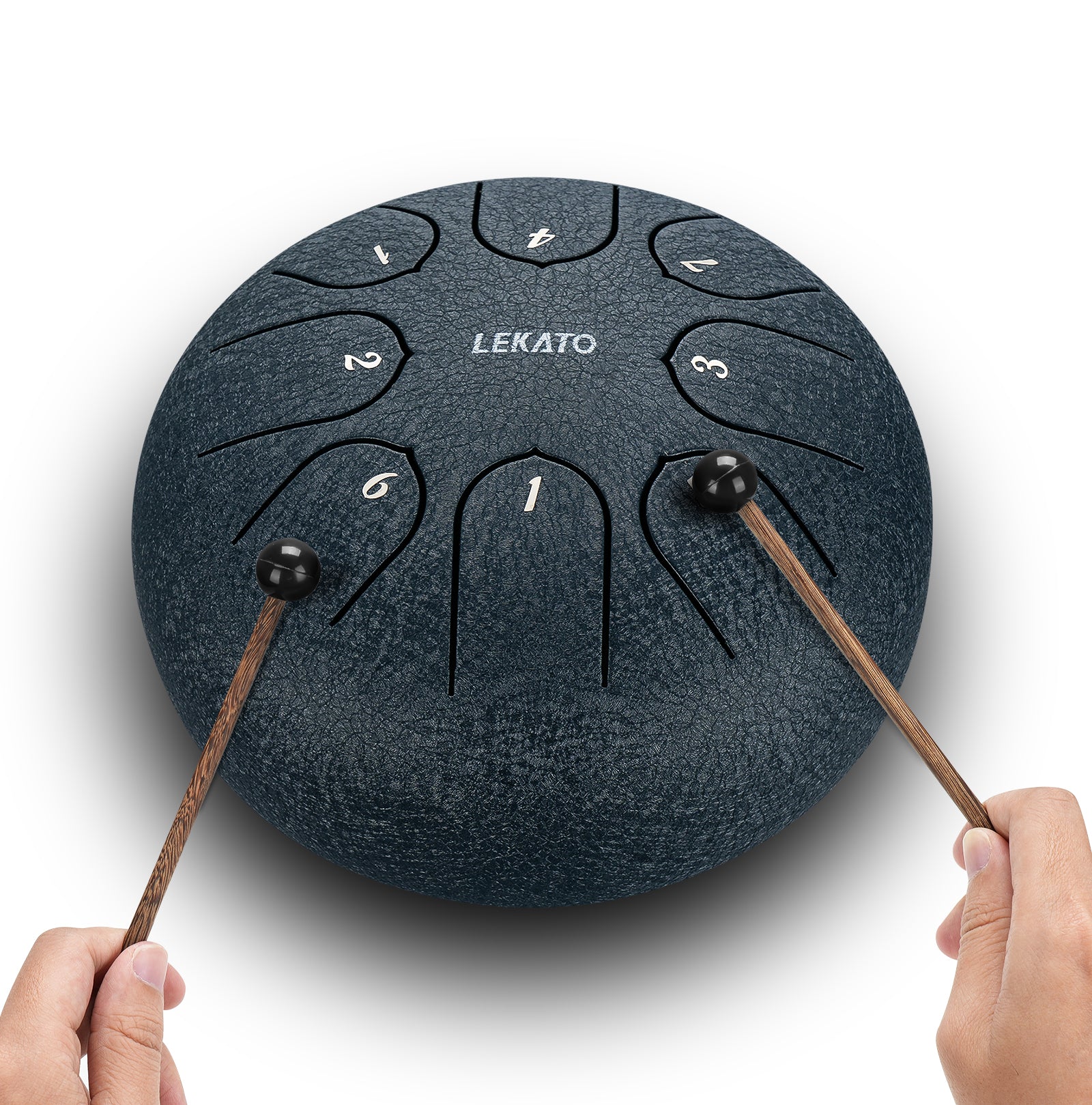 LEKATO 6" Tongue Drum 8 Notes C Tune For Beginner w/ Song Book