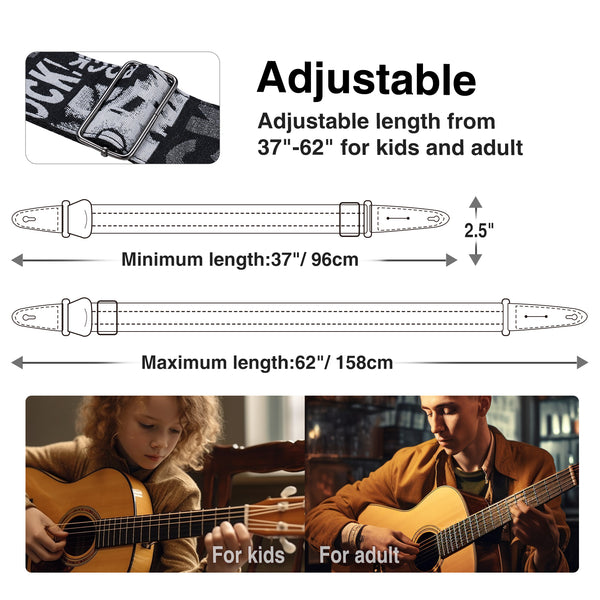 LEKATO Adjustable Electric Guitar Bass Strap 2.5