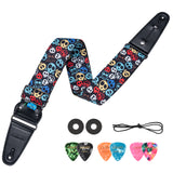 LEKATO Adjustable Electric Guitar Bass Strap 2.5" Wide Belt Shoulder Pad W/ 6 Picks - LEKATO-Best Music Gears And Pro Audio