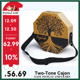 POGOLAB Wooden Two-tone Cajon Percussion Instrument Drum