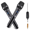 JAMELO UHF Dual Karaoke Wireless Microphones System w/ Receiver Dynamic Mic Set