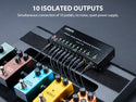 LEKATO Guitar Pedal True Isolated Power Supply with 10 Ports DC Output 9V 12V 18V