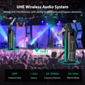 POGOLAB UHF Wireless Guitar System 6.35mm & 3.5mm 2 in 1 Plug 10 Channels Audio