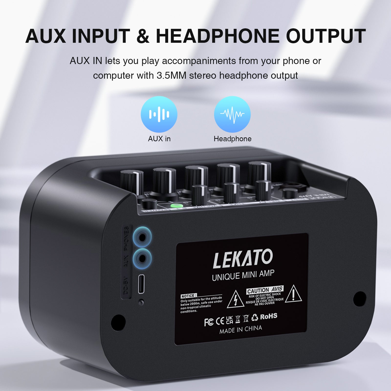 LEKATO UNIQUE MINI Electric Guitar Amp 10W Distortion Clean Delay