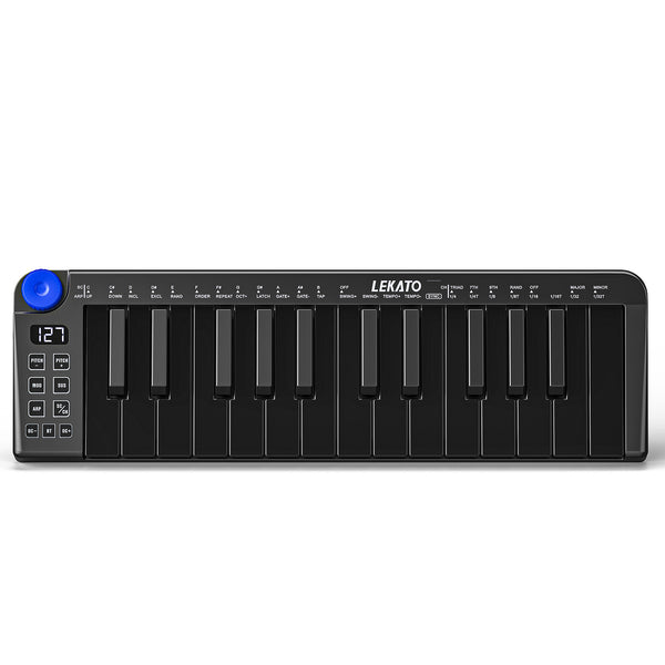 LEKATO 25 Key Mini MIDI Keyboard Controller Bluetooth Velocity-Sensiti ...