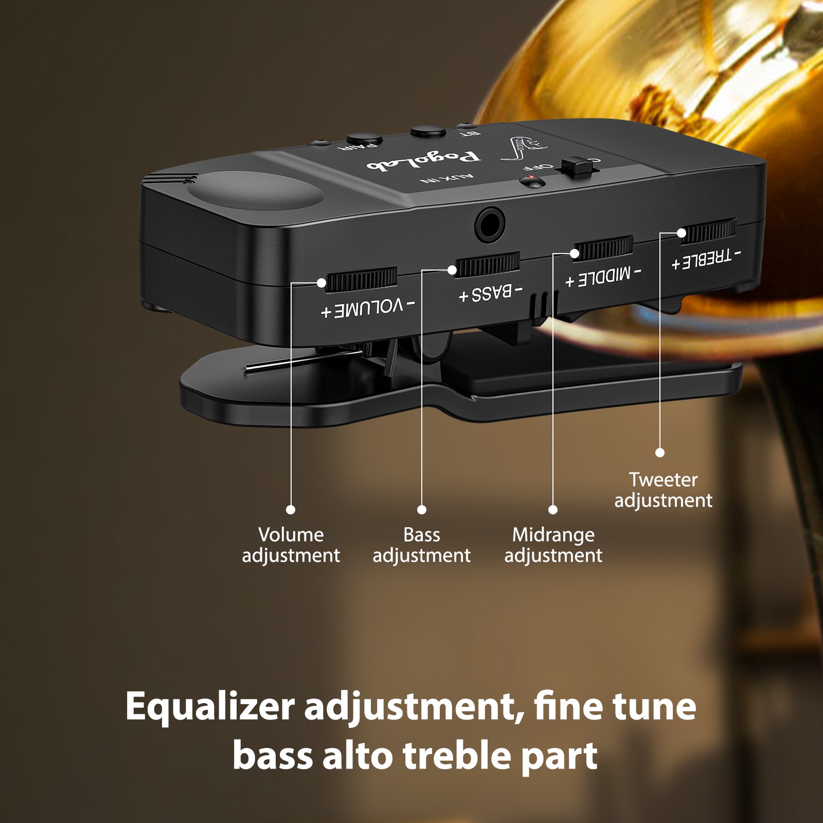 POGOLAB UHF Wireless Saxophone Pickup System Clip-On Transmitter Treble/Bass/Middle