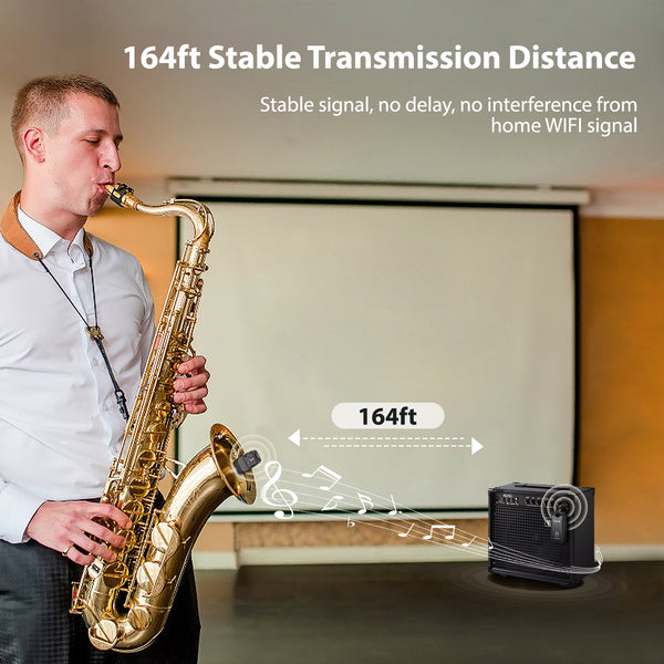 POGOLAB UHF Wireless Saxophone Pickup System Clip-On Transmitter Treble/Bass/Middle