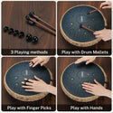 LEKATO Steel Tongue Drum 14 Inch 15 Notes C Key Beginner/Professional Hanpan Drum
