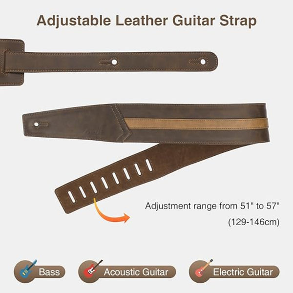 POGOLAB Leather Guitar Bass Strap 3