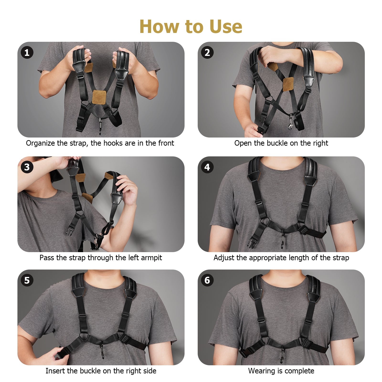 POGOLAB Saxophone Harness Double Shoulder Adjustable Sax Strap Soft Leather Padded