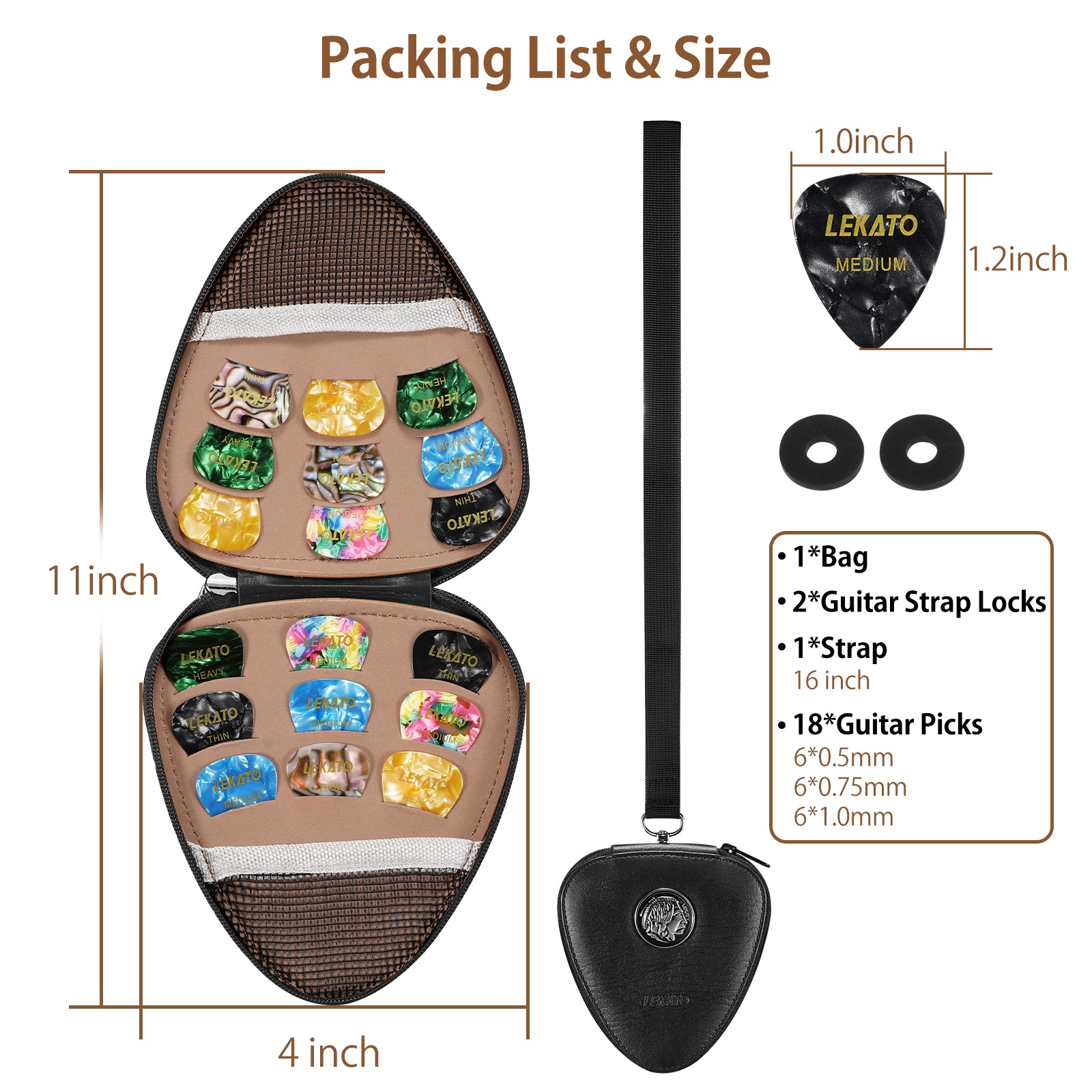 LEKATO TBC-22 Picks Bag Set