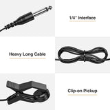 CP-55 Portable Universal Guitar Bass Clip-On Pickup w/ 1/4" 6.35mm Jack 2M Cable