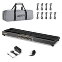 LEKATO Guitar Pedal Board w/ Built-in Power Supply Cables Bag 19x5.1x1.8