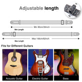 POGOLAB Guitar Bass Strap 2" Wide Jacquard Embroidery Cotton Adjustable 35"-62"