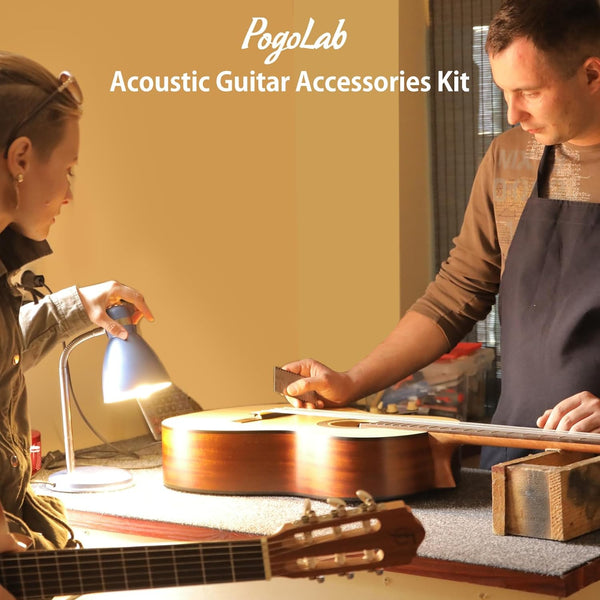 POGOLAB 25PCS Acoustic Guitar Tool Changing Kit Bridge Pins Saddle Nut Puller