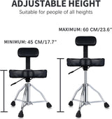 LEKATO Drum Throne Height Adjustable w/ Backrest