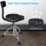 LEKATO Drum Throne Height Adjustable w/ Backrest