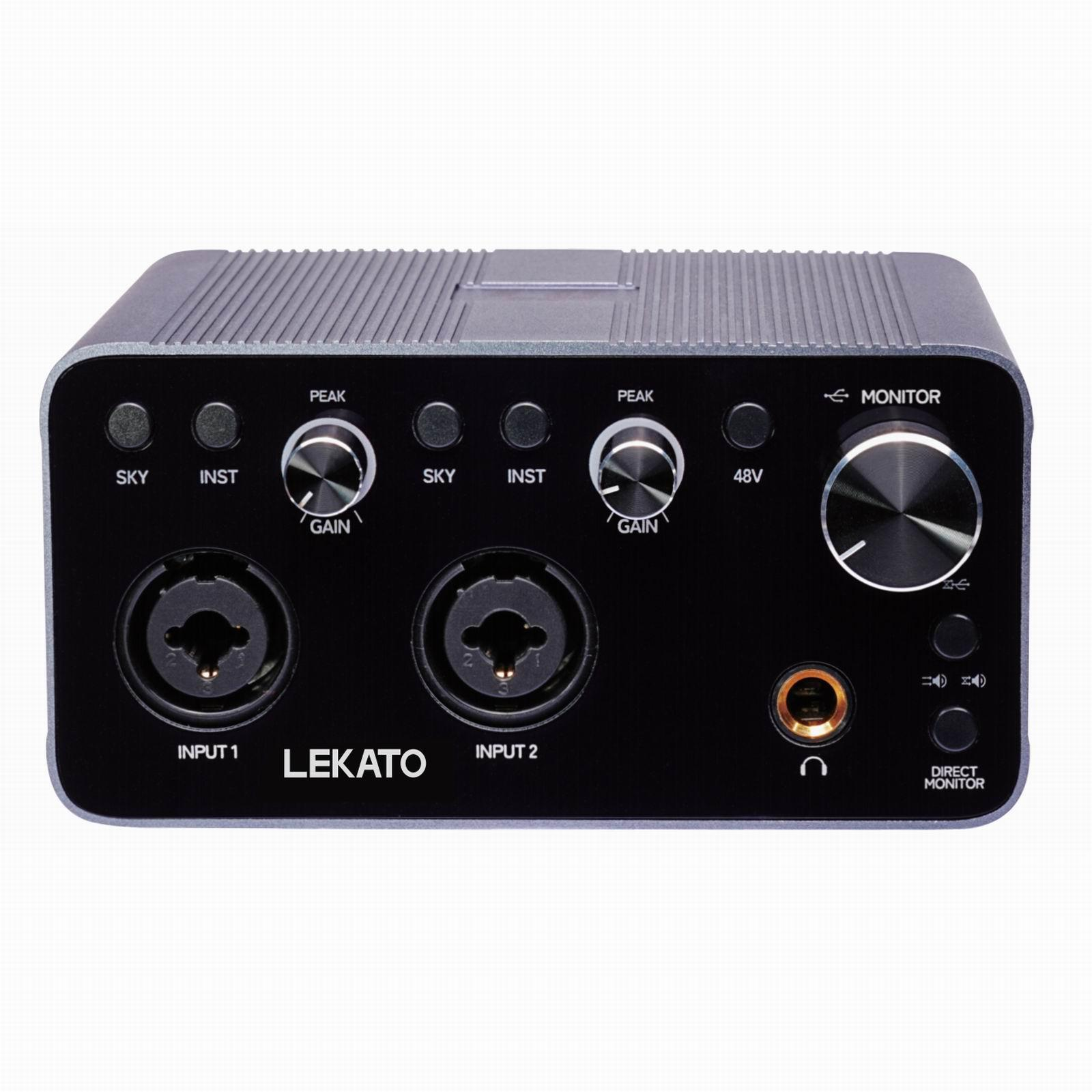 LEKATO SF2401 Audio Interface Recording Streaming and Podcasting Hi-Fi Studio