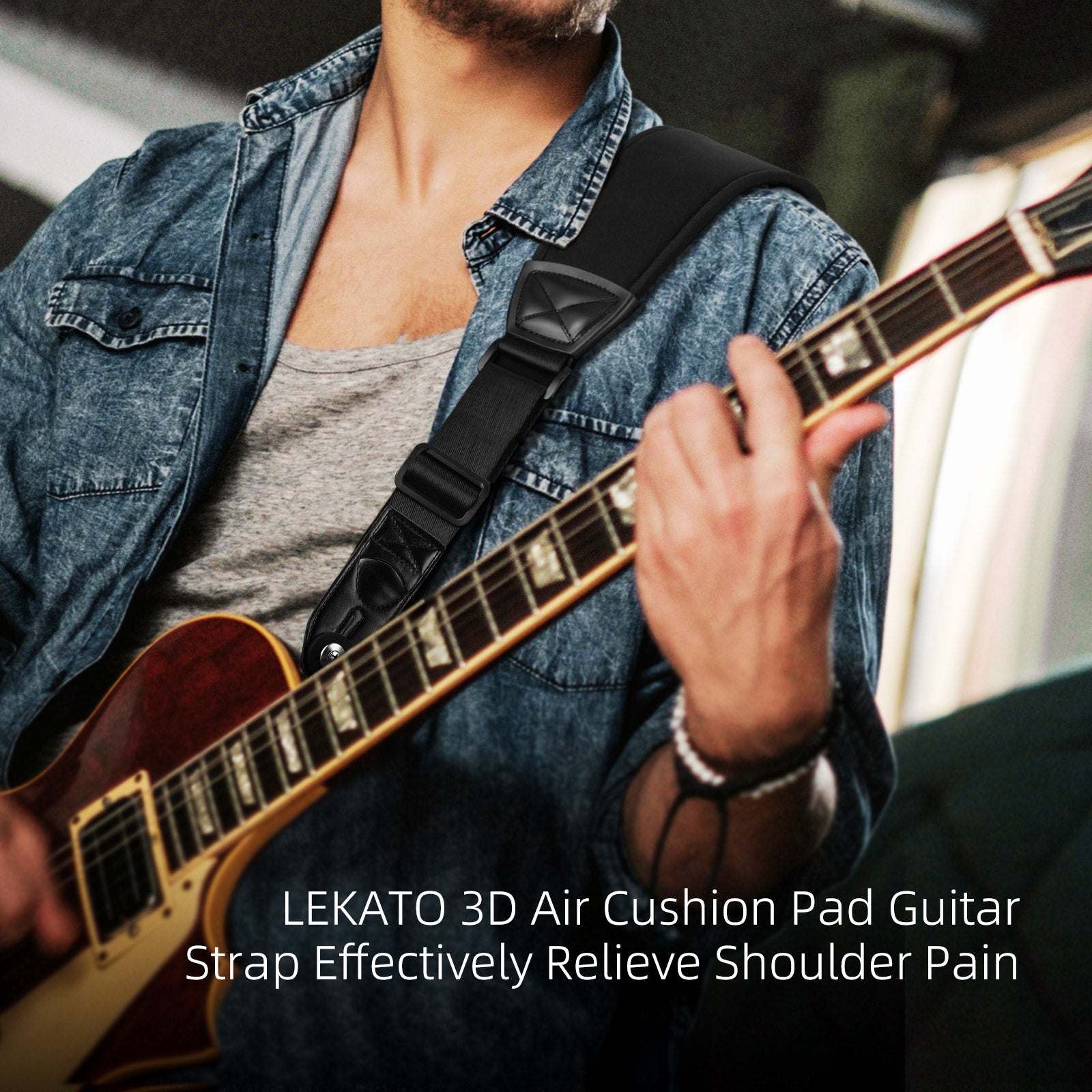 LEKATO GB-1 3D-Luftpolster-Gitarrengurt