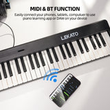 LEKATO FP-10 Portable Piano Keyboard 88 Keys Folding Digital Piano with Sustain Pedal