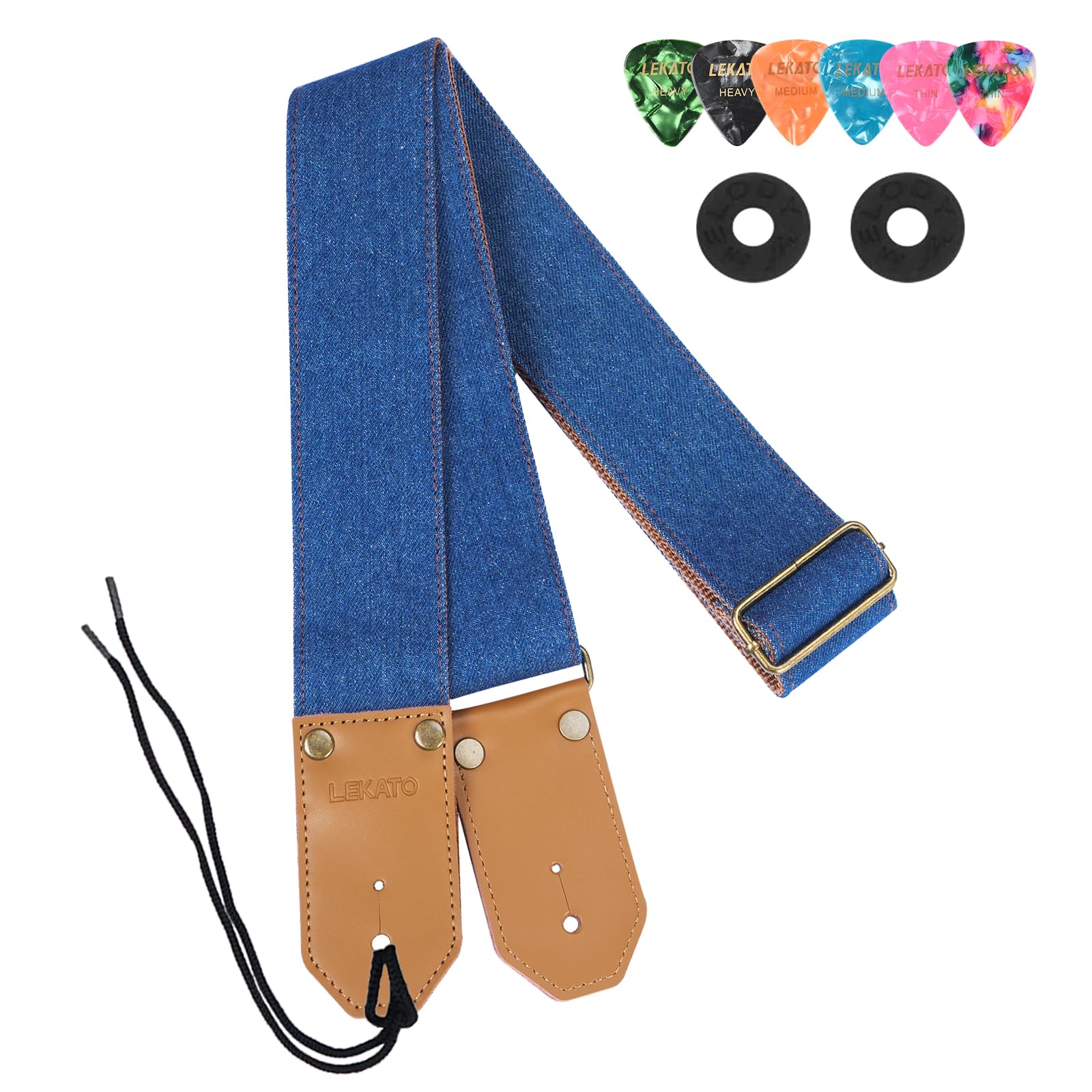 LEKATO Western Cowboy Denim Guitar Straps