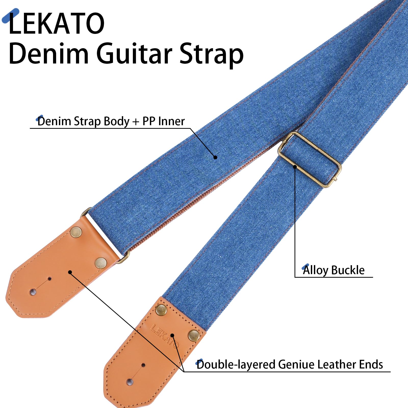 LEKATO Western Cowboy Denim Guitar Straps