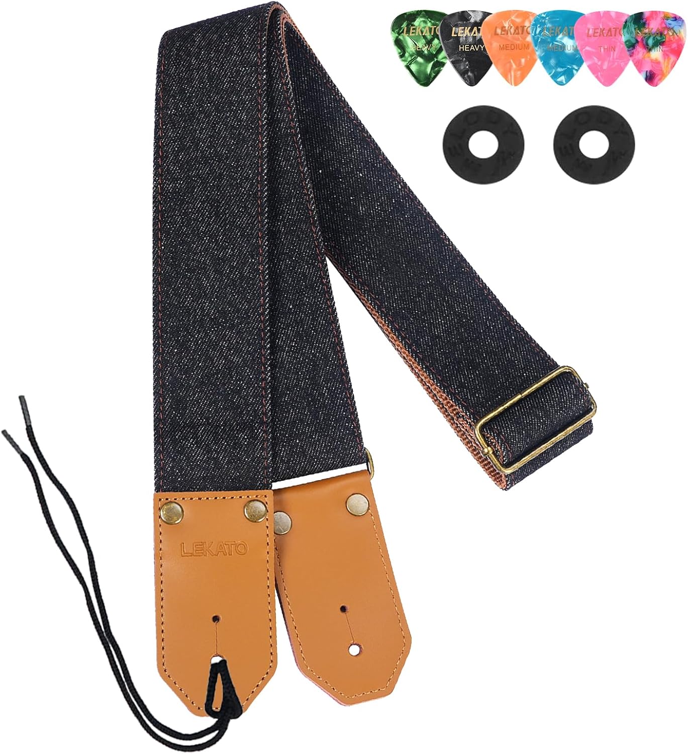 LEKATO Western Cowboy Denim Guitar Straps