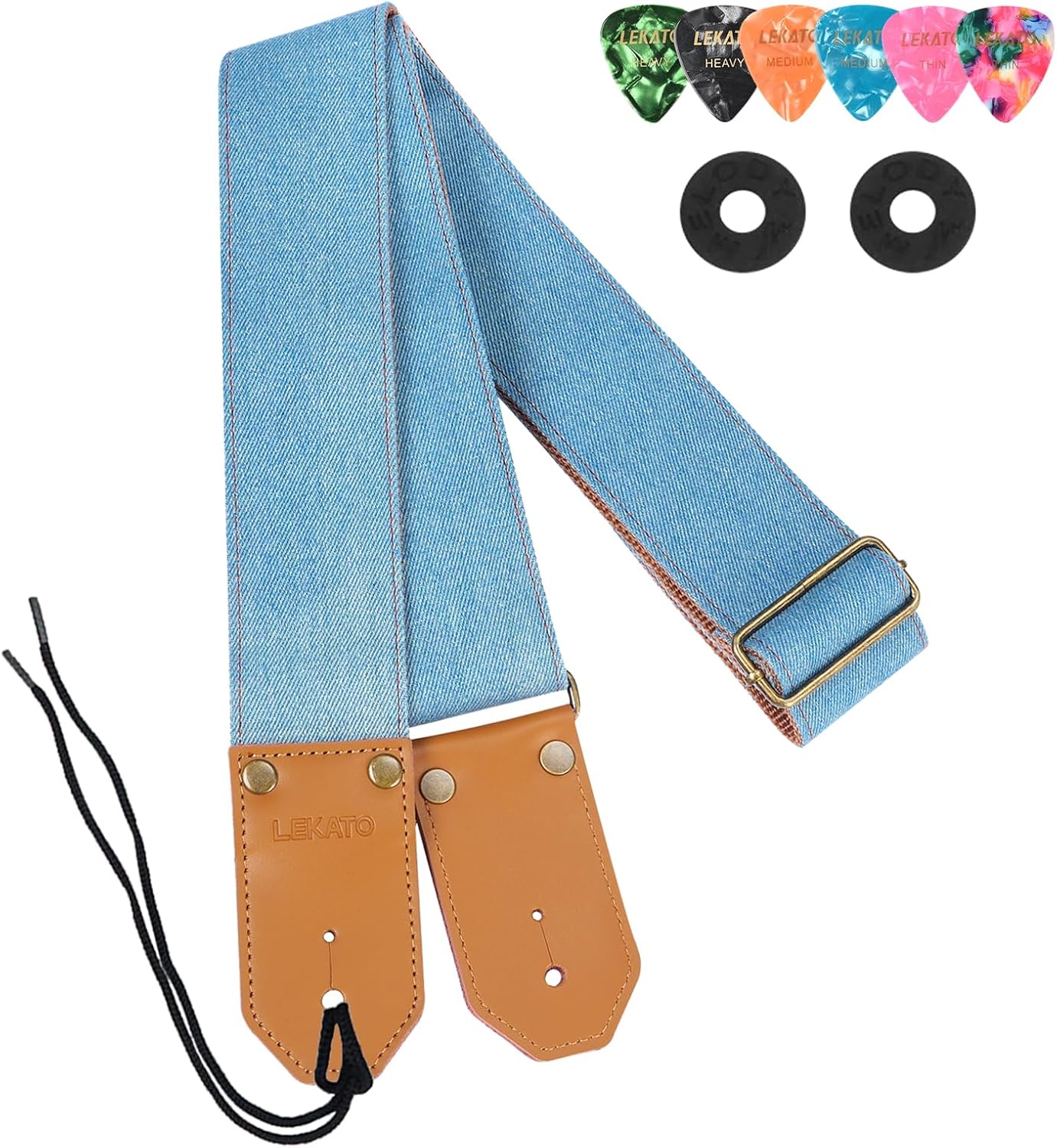 LEKATO Western Cowboy Denim Guitar Straps