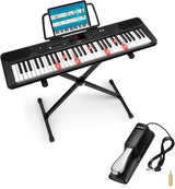 LEKATO YM-338 61 Keys Electronic Piano Keyboard Sustain Pedal w/ Lighted Key