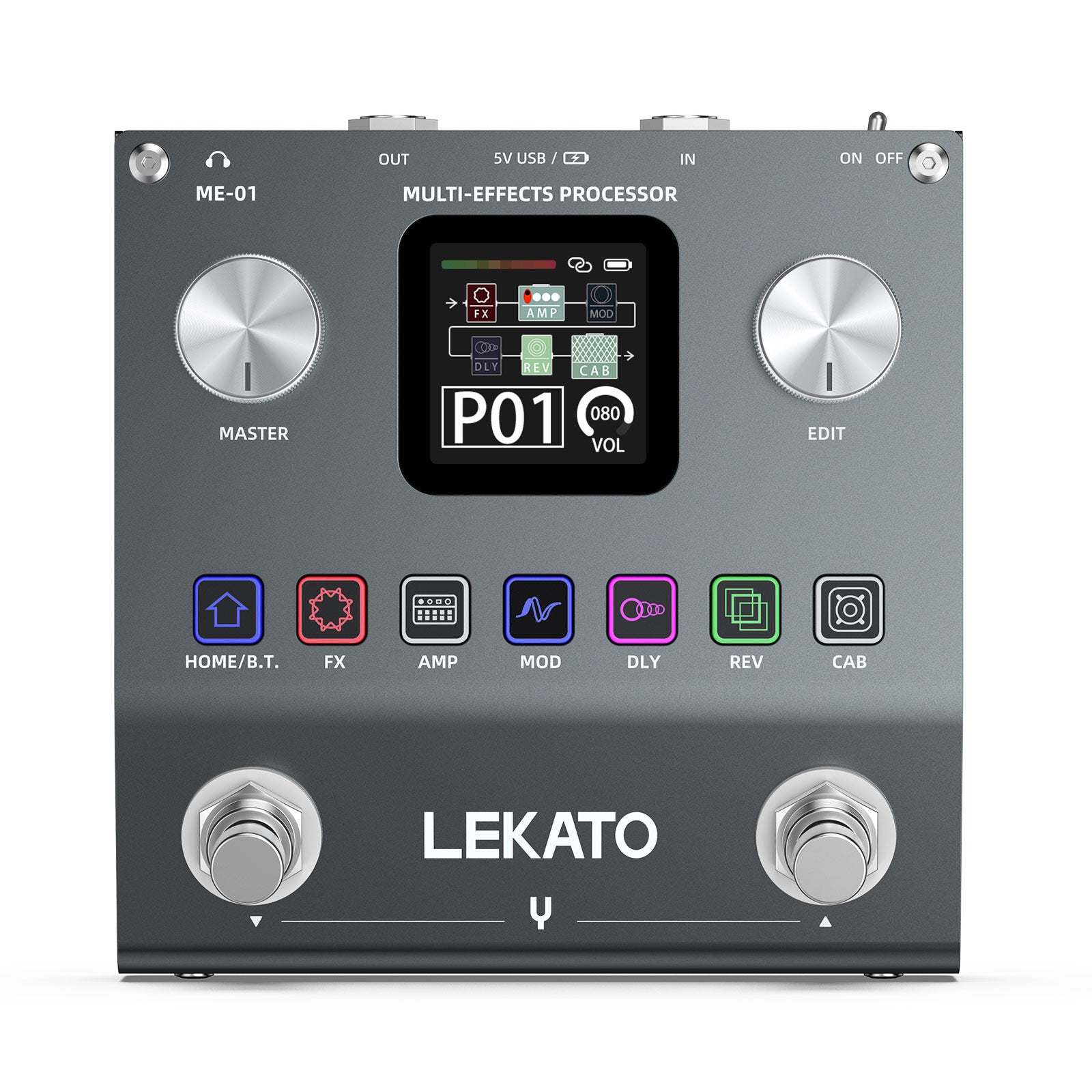 LEKATO ME-01 Multi Effects Processor Guitar Pedal w/6 Effects Modules ...