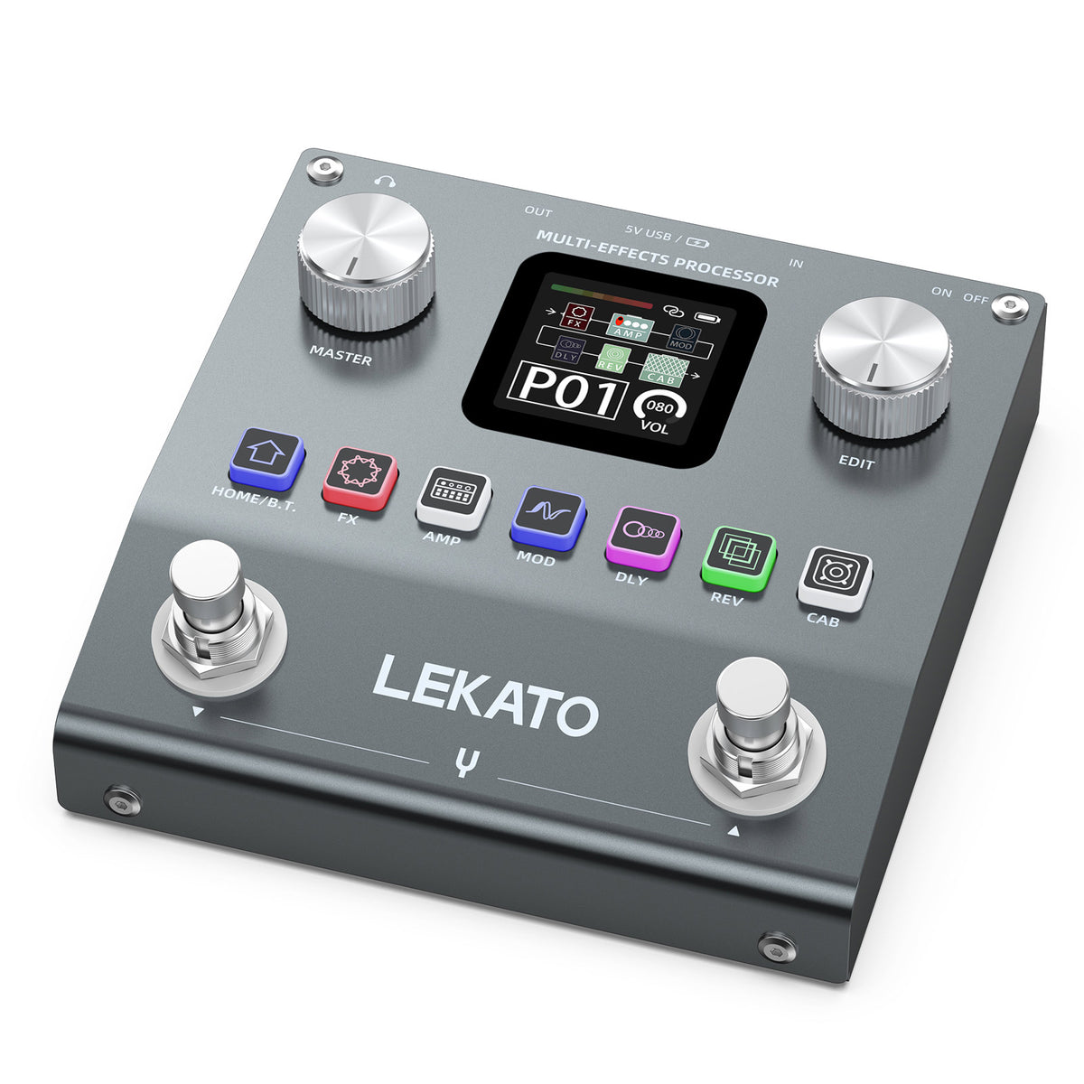 Multi Effects Processor Rack Module LEKATO ME-01 Multi Effects Processor Guitar Pedal w/6 Effects Modules ...