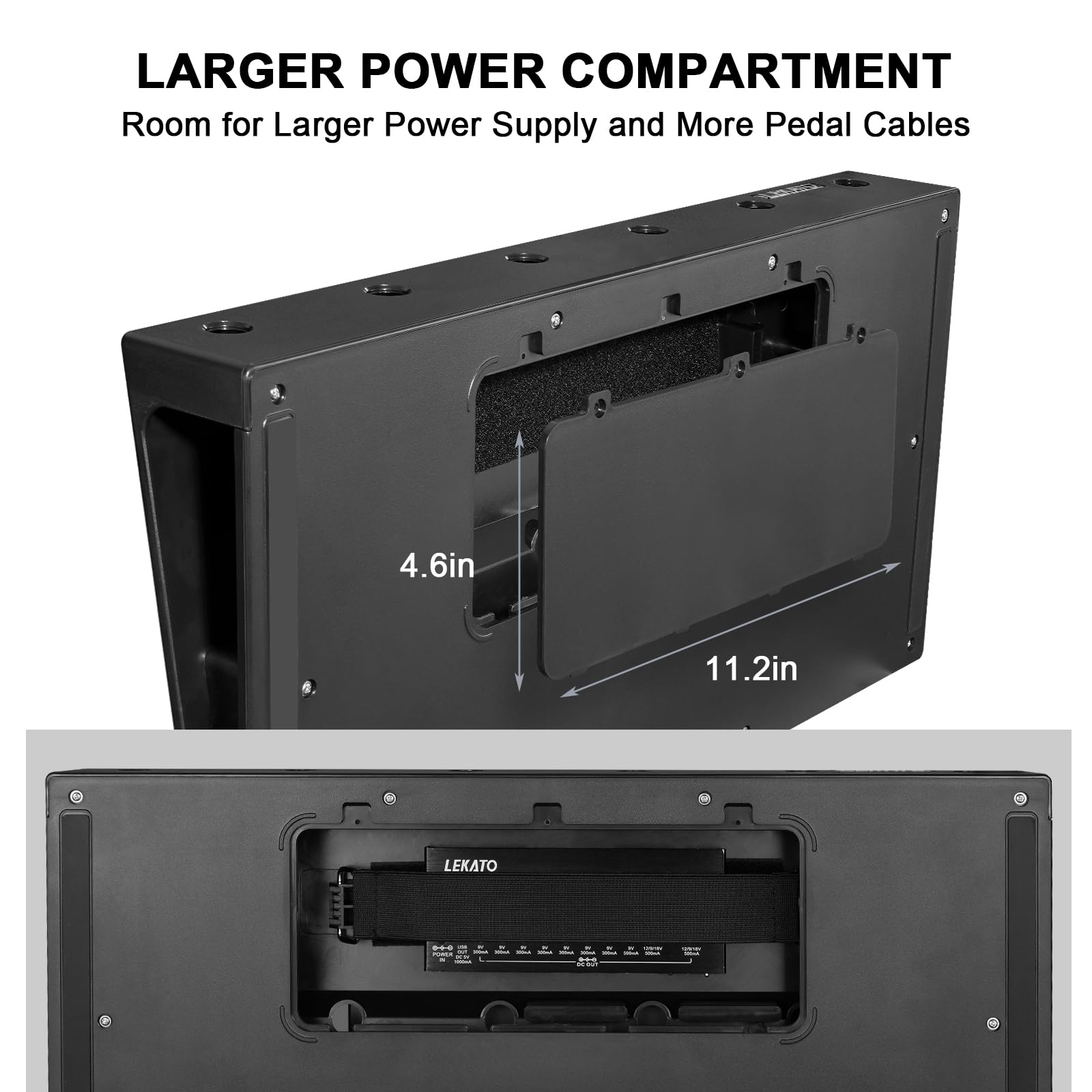 LEKATO RPB-1P Guitar Pedal Board Carry Bag(22"x11"x2.8")