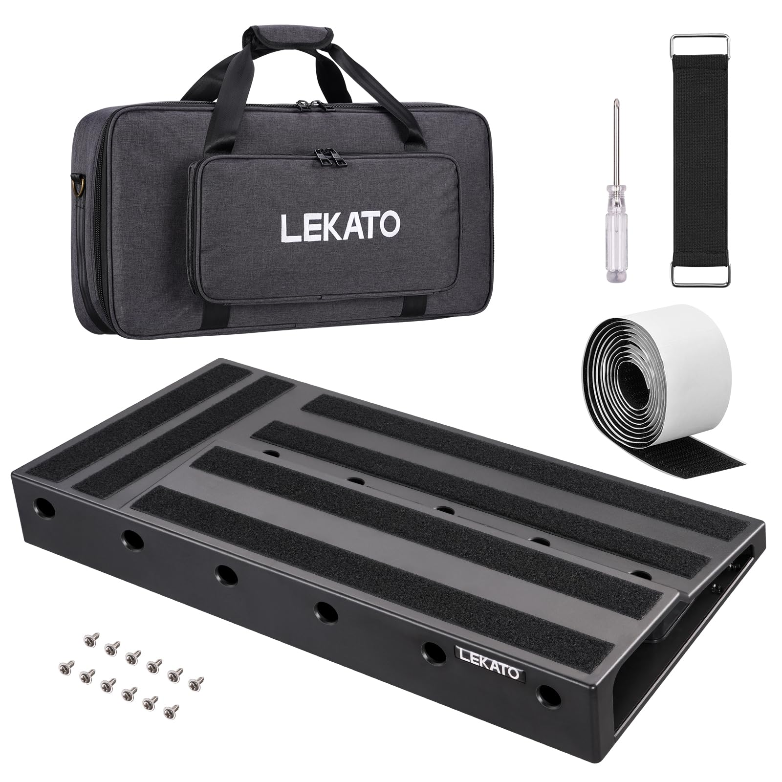 LEKATO RPB-1P Guitar Pedal Board Carry Bag(22"x11"x2.8")