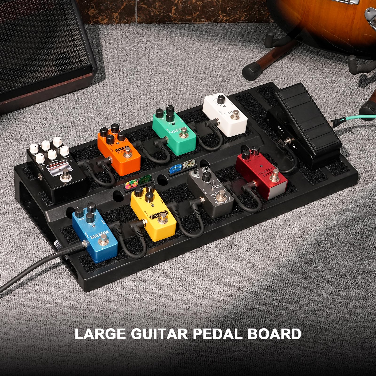 LEKATO RPB-1P Guitar Pedal Board Carry Bag(22"x11"x2.8")