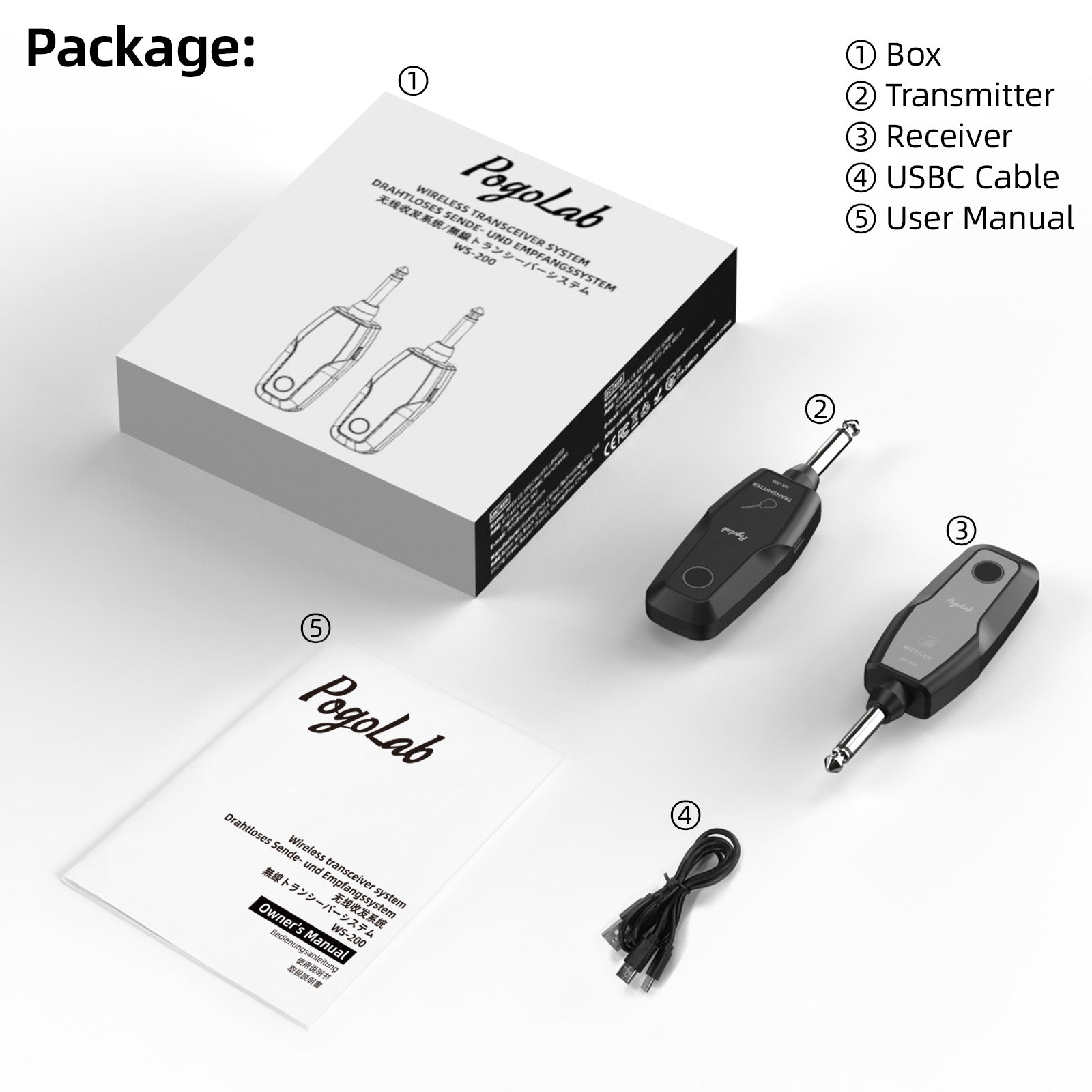 POGOLAB WS-200 2.4G Wireless Guitar System