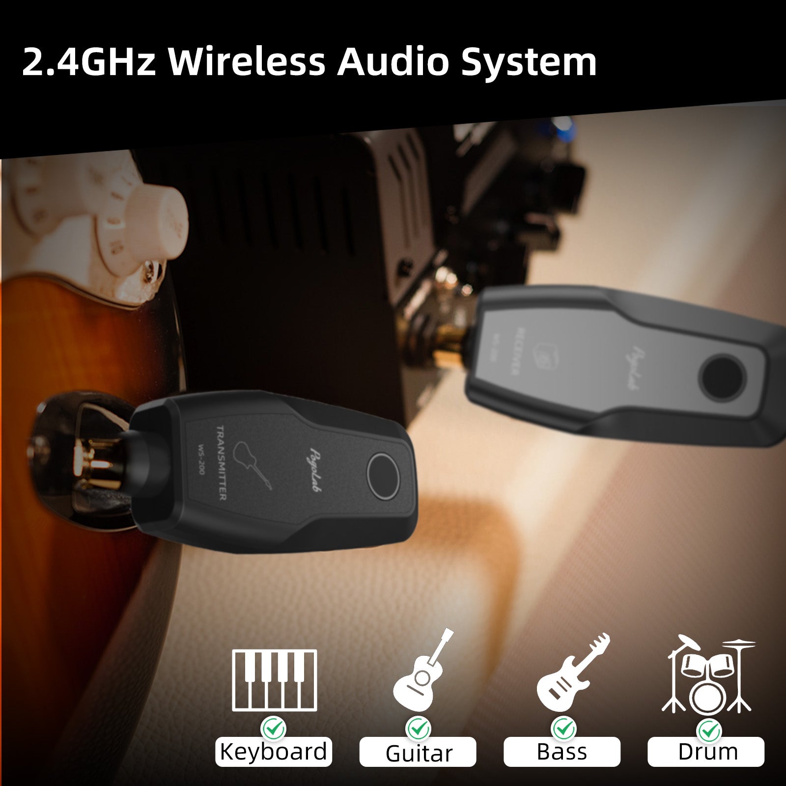 POGOLAB WS-200 2.4G Wireless Guitar System