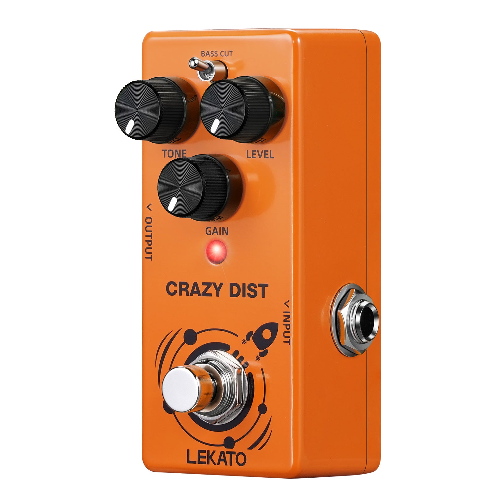 LEKATO DS-02 CRAZY DIST Distortion Effect Pedal Bass Cut/Dist Modes for Electric Guitar