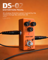 LEKATO DS-02 CRAZY DIST Distortion Effect Pedal Bass Cut/Dist Modes for Electric Guitar