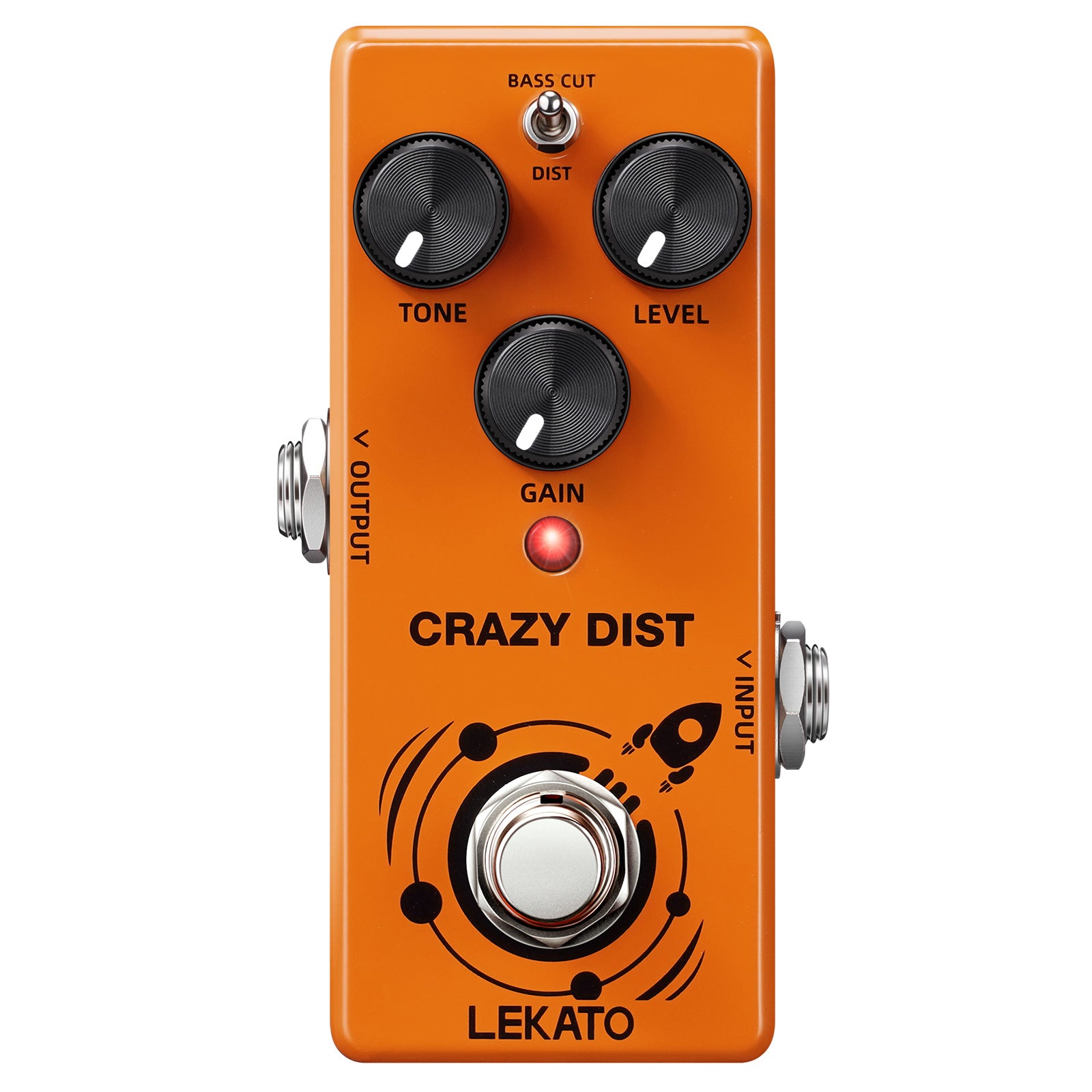 LEKATO DS-02 CRAZY DIST Distortion Effect Pedal Bass Cut/Dist Modes for Electric Guitar