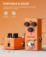LEKATO DS-02 CRAZY DIST Distortion Effect Pedal Bass Cut/Dist Modes for Electric Guitar