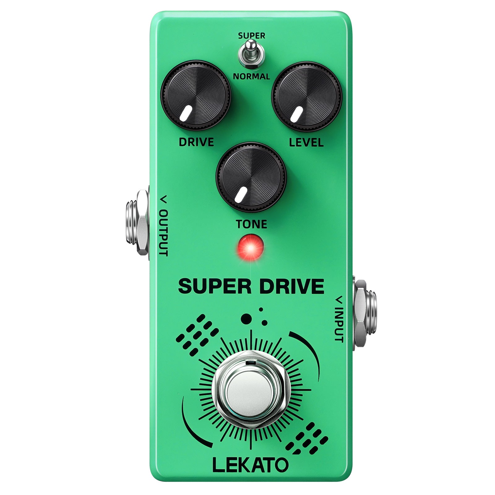 LEKATO OD-02 SUPER DRIVE Guitar Pedal TS Green Box Overdrive Super/Normal Modes